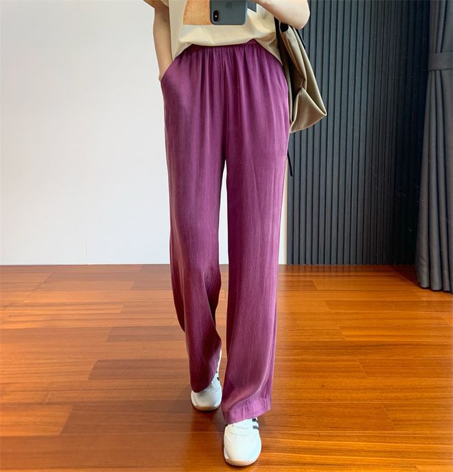 团 显瘦显腿长的铜氨丝拖地裤面料冰凉爽滑穿上舍不得脱下来